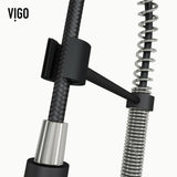 Edison Single Handle Pull Down Kitchen Faucet, Stainless Steel/Matte Black F4L9 - product image 5