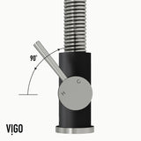 Edison Single Handle Pull Down Kitchen Faucet, Stainless Steel/Matte Black F4L9 - product image 6