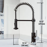 Edison Single Handle Pull Down Kitchen Faucet, Stainless Steel/Matte Black F4L9 - product image 8