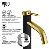 Glass Grey Onyx Bathroom Sink/Basin Set with Matte Gold Lexington Faucet and Rectangular Vessel S3B2 - product image 8