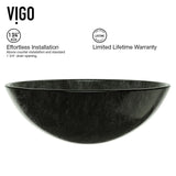 Glass Grey Onyx Bathroom Sink/Basin Set with Niko Faucet and Round Vessel B8H2 - product image 4