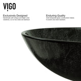 Glass Grey Onyx Bathroom Sink/Basin Set with Niko Faucet and Round Vessel B8H2 - product image 8