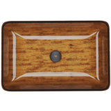 Glass Rectangular Vessel Bathroom Sink/Basin with Rounded Edges & Deep Bowl, Amber Sunset A2K8 - product image 2