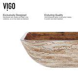 Glass Rectangular Vessel Bathroom Sink/Basin with Rounded Edges & Deep Bowl, Amber Sunset A2K8 - product image 3