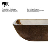 Glass Rectangular Vessel Bathroom Sink/Basin with Rounded Edges & Deep Bowl, Copper M1B6 - product image 4