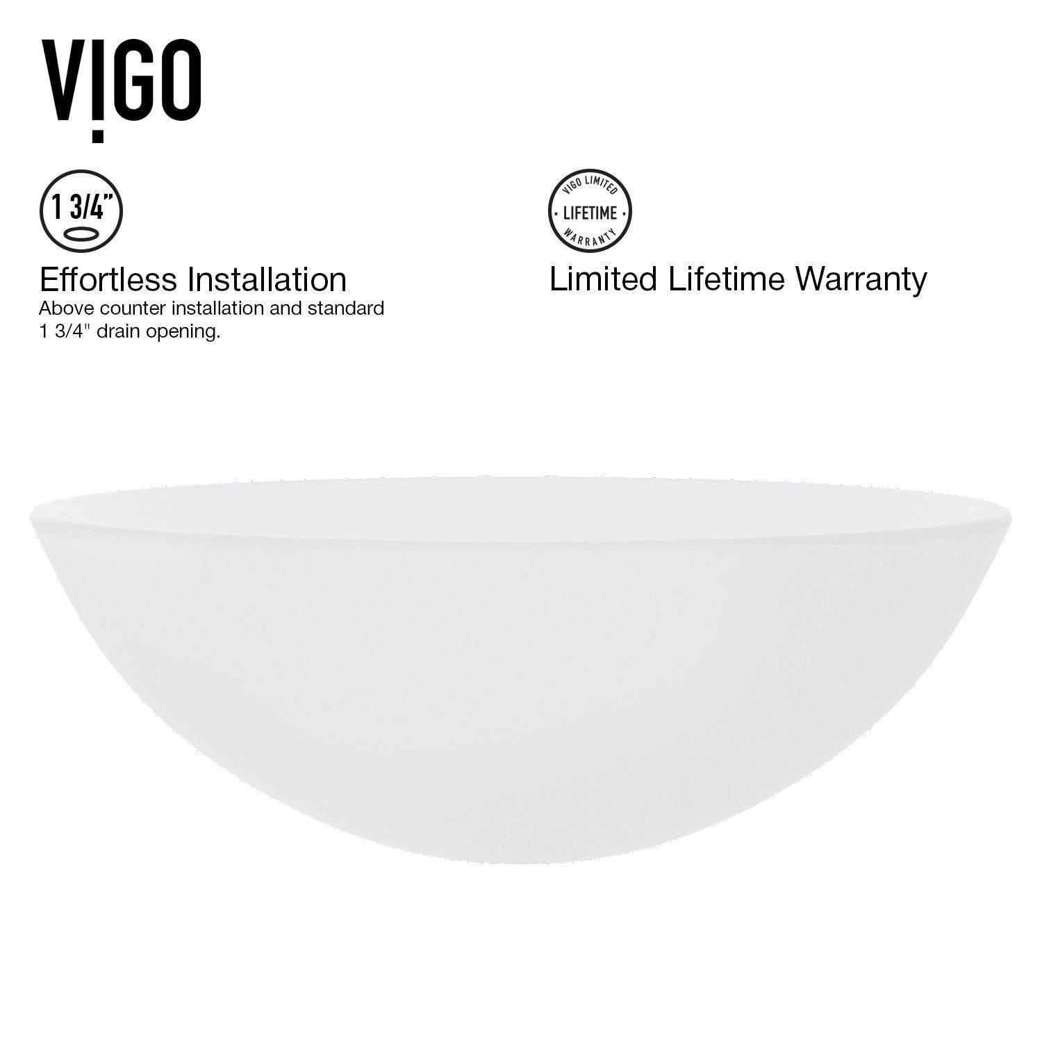 Glass Round Vessel Bathroom Sink/Basin with Rounded Edges & Deep Bowl, White E9A2 - product image 4
