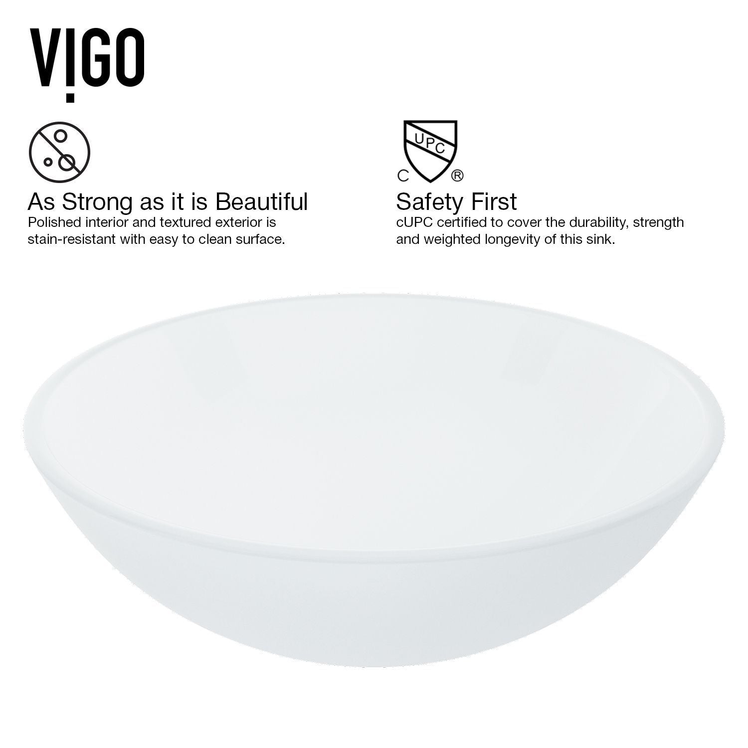 Glass Round Vessel Bathroom Sink/Basin with Rounded Edges & Deep Bowl, White E9A2 - product image 5