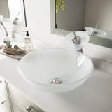 Glass Round Vessel Bathroom Sink/Basin with Rounded Edges & Deep Bowl, White E9A2 - product image 7