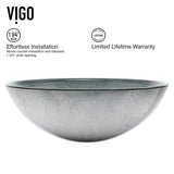 Glass Simply Silver Bathroom Sink/Basin Set with Duris Faucet and Round Vessel I2P0 - product image 8