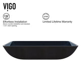 Glass Turquoise Water Bathroom Sink/Basin Set with Niko Faucet and Rectangular Vessel W8I0 - product image 5