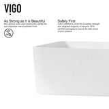 Jasmine MatteStone White Bathroom Sink/Basin Set with Lexington Faucet and Rectangular Composite Vessel H8L8 - product image 4