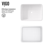 Jasmine MatteStone White Bathroom Sink/Basin Set with Lexington Faucet and Rectangular Composite Vessel F7R7 - product image 8