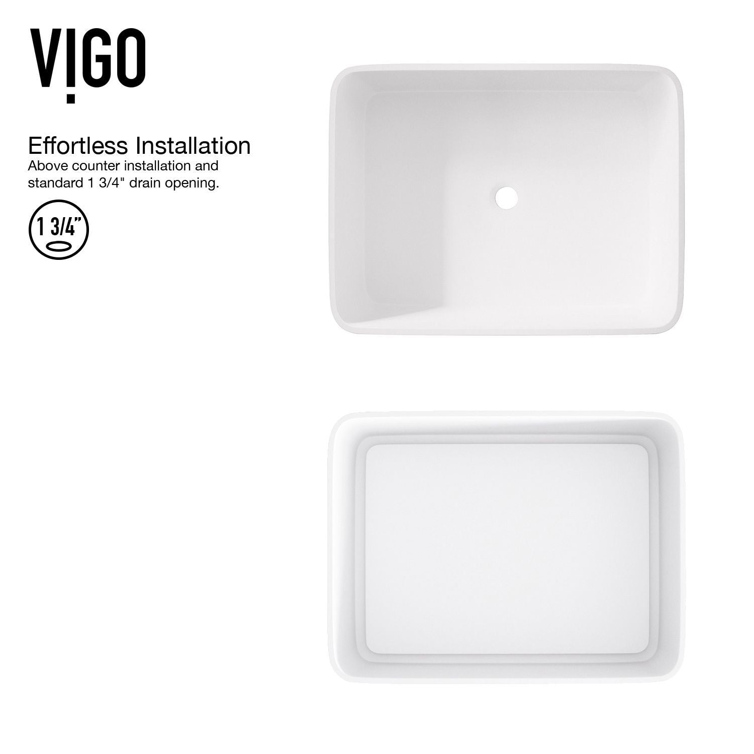 Jasmine MatteStone White Bathroom Sink/Basin Set with Olus Wall Mount Faucet and Rectangular Composite Vessel B3F8 - product image 6