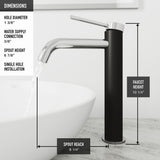 Lexington Single Handle Vessel Sink Bathroom Faucet with cFiber© Body, Chrome E7C1 - product image 6