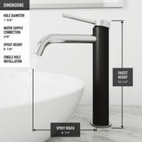 Lexington Single Handle Vessel Sink Bathroom Faucet with cFiber© Body, Chrome E7C1 - product image 8