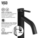 Lexington Single Handle Vessel Sink Bathroom Faucet with cFiber© Body, Matte Black R1V2 - product image 4
