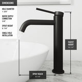 Lexington Single Handle Vessel Sink Bathroom Faucet with cFiber© Body, Matte Black R1V2 - product image 6