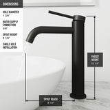 Lexington Single Handle Vessel Sink Bathroom Faucet with cFiber© Body, Matte Black R1V2 - product image 7