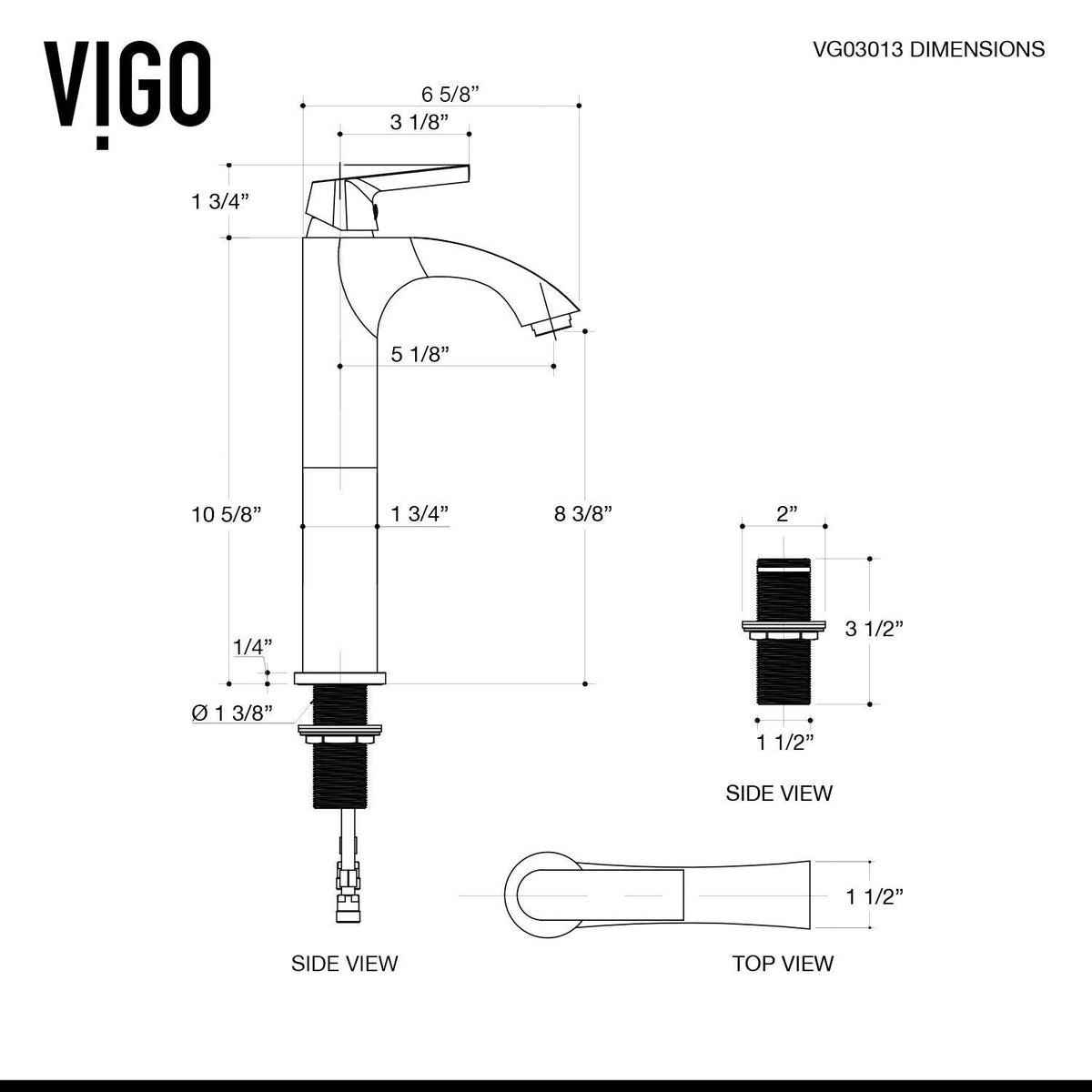 Linus Single Handle Vessel Single Hole Bathroom Sink Faucet, Matte Black E7C1 - product image 5