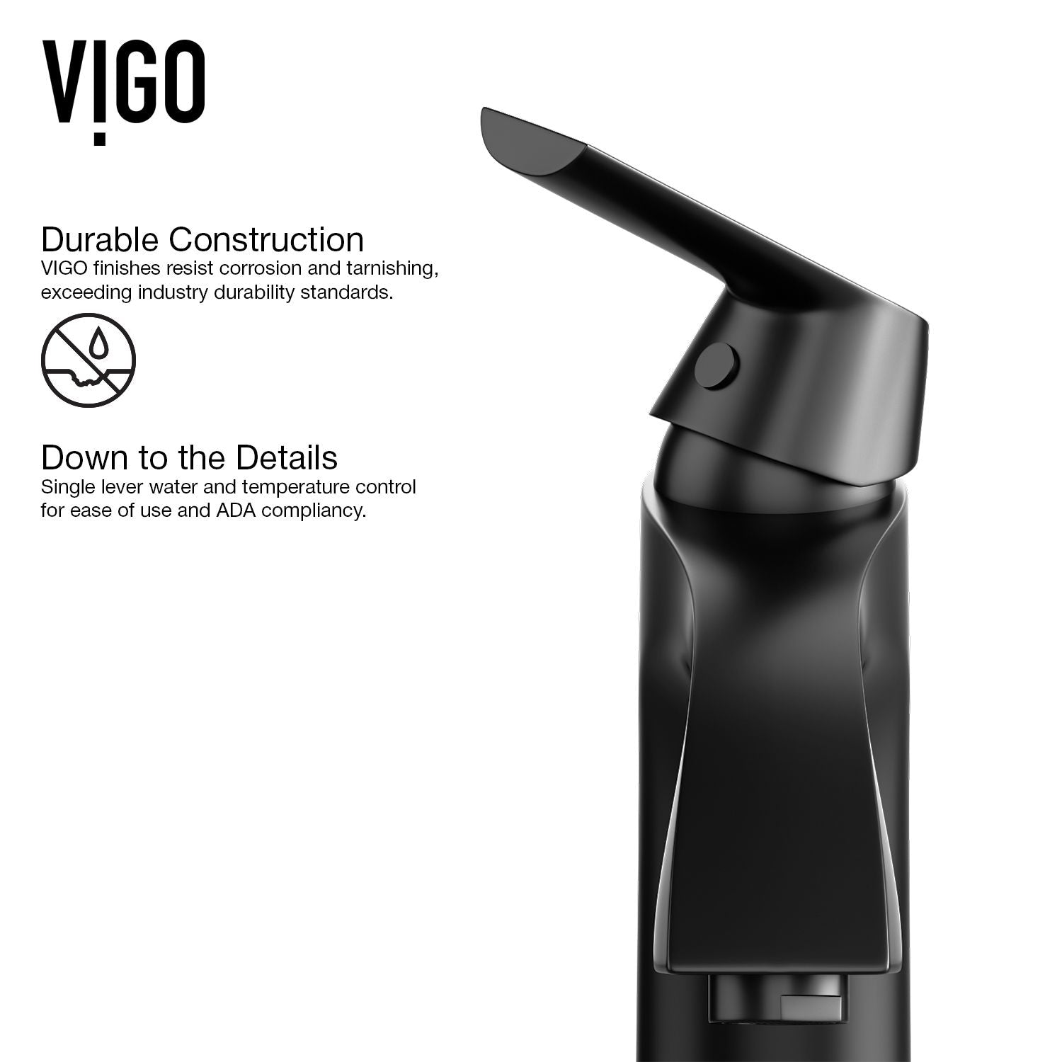 Linus Single Handle Vessel Single Hole Bathroom Sink Faucet, Matte Black E7C1 - product image 8