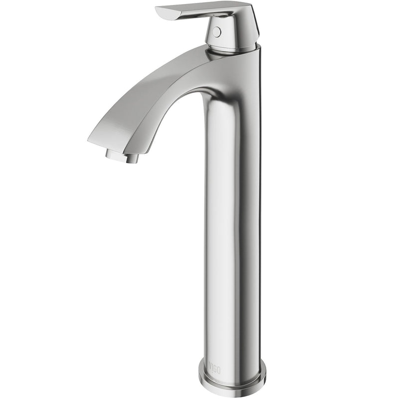 Linus Single Handle Vessel Sink Bathroom Faucet, Brushed Nickel H5D5