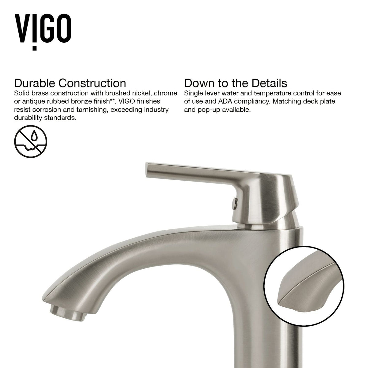 Linus Single Handle Vessel Sink Bathroom Faucet, Brushed Nickel Y4A4 - product image 7