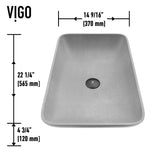 Lorca Gothic ConcretoStone 22x15-in Deep Grey Bathroom Sink/Basin with Rectangular Vessel W6P7 - product image 2