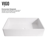 Magnolia MatteStone White Bathroom Sink/Basin Set with Matte Gold Duris Faucet and Rectangular Composite Vessel M7L3 - product image 8