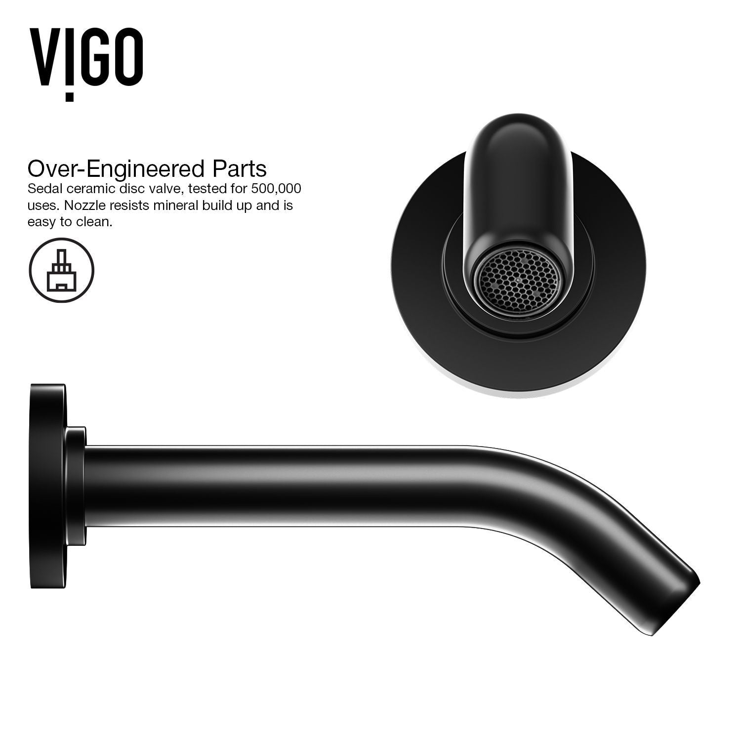Magnolia MatteStone White Bathroom Sink/Basin Set with Olus Wall Mount Faucet and Rectangular Composite Vessel J0N7 - product image 4