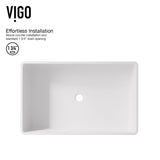 Magnolia MatteStone White Bathroom Sink/Basin Set with Olus Wall Mount Faucet and Rectangular Composite Vessel J0N7 - product image 6