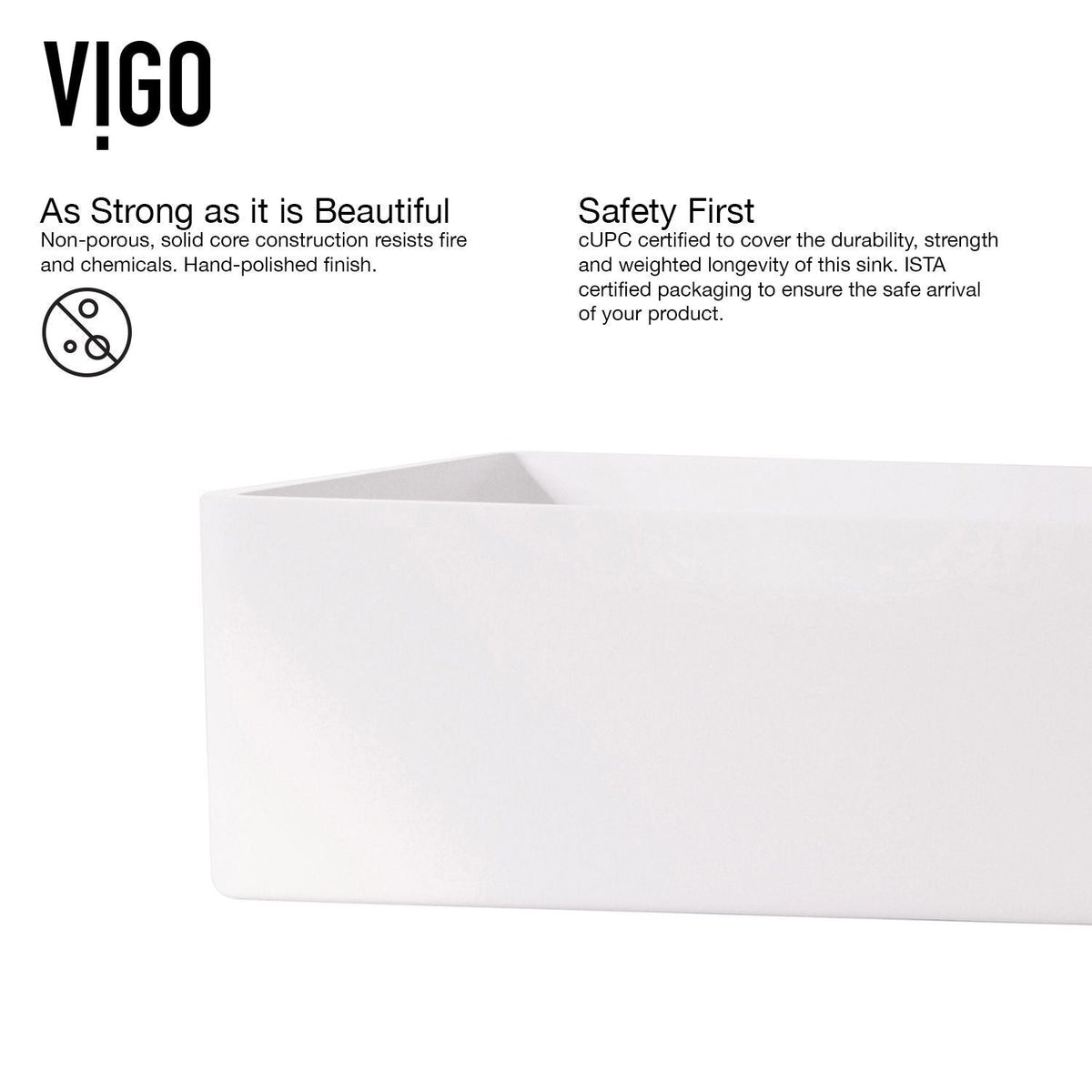 Magnolia MatteStone White Bathroom Sink/Basin Set with Olus Wall Mount Faucet and Rectangular Composite Vessel J0N7 - product image 8