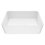 Marigold Matte Stone Rectangular Composite Vessel Bathroom Sink/Basin with Rounded Edges & Deep Bowl, White L4Y5 - product image 1