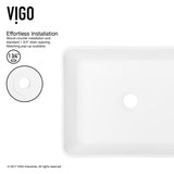 Marigold Matte Stone Rectangular Composite Vessel Bathroom Sink/Basin with Rounded Edges & Deep Bowl, White L4Y5 - product image 5