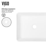Marigold MatteStone Matte White Bathroom Sink/Basin Set with Norfolk Faucet and Rectangular Composite Vessel X1D2 - product image 4