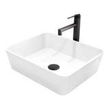 Marigold MatteStone Matte White Bathroom Sink/Basin Set with Sterling Faucet and Rectangular Composite Vessel O1D5 - product image 1