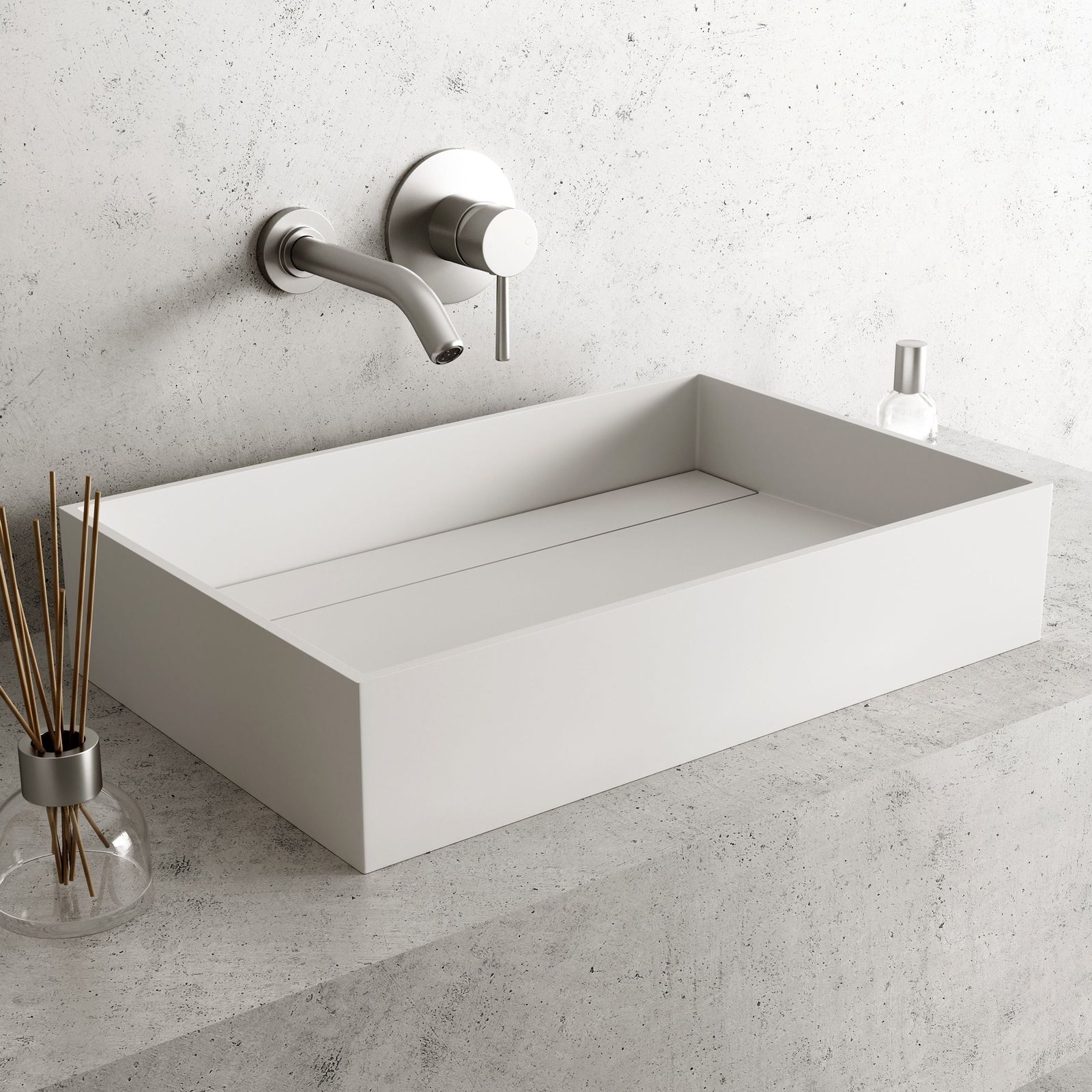 Montauk MatteStone 23x15-in Deep White Bathroom Sink/Basin with Rectangular Vessel Y1L8 - product image 8