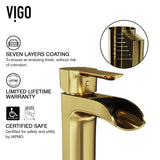 Niko Single Handle Single-Hole Bathroom Vessel Faucet in Matte Brushed Gold B4G4 - product image 5