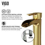 Niko Single Handle Single-Hole Bathroom Vessel Faucet in Matte Brushed Gold B4G4 - product image 7