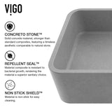 Palazzo Gothic ConcretoStone 24x11-in Deep Grey Bathroom Sink/Basin with Rectangular Vessel M4L4 - product image 2