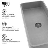 Palazzo Gothic ConcretoStone 24x11-in Deep Grey Bathroom Sink/Basin with Rectangular Vessel M4L4 - product image 3