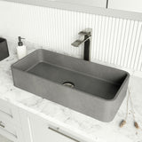 Palazzo Gothic ConcretoStone 24x11-in Deep Grey Bathroom Sink/Basin with Rectangular Vessel M4L4 - product image 6