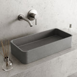 Palazzo Gothic ConcretoStone 24x11-in Deep Grey Bathroom Sink/Basin with Rectangular Vessel M4L4 - product image 7