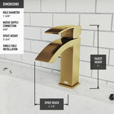 Satro Single Handle Single Hole Bathroom Sink Faucet, WaterSense Certified, Matte Gold R0U8 - product image 4