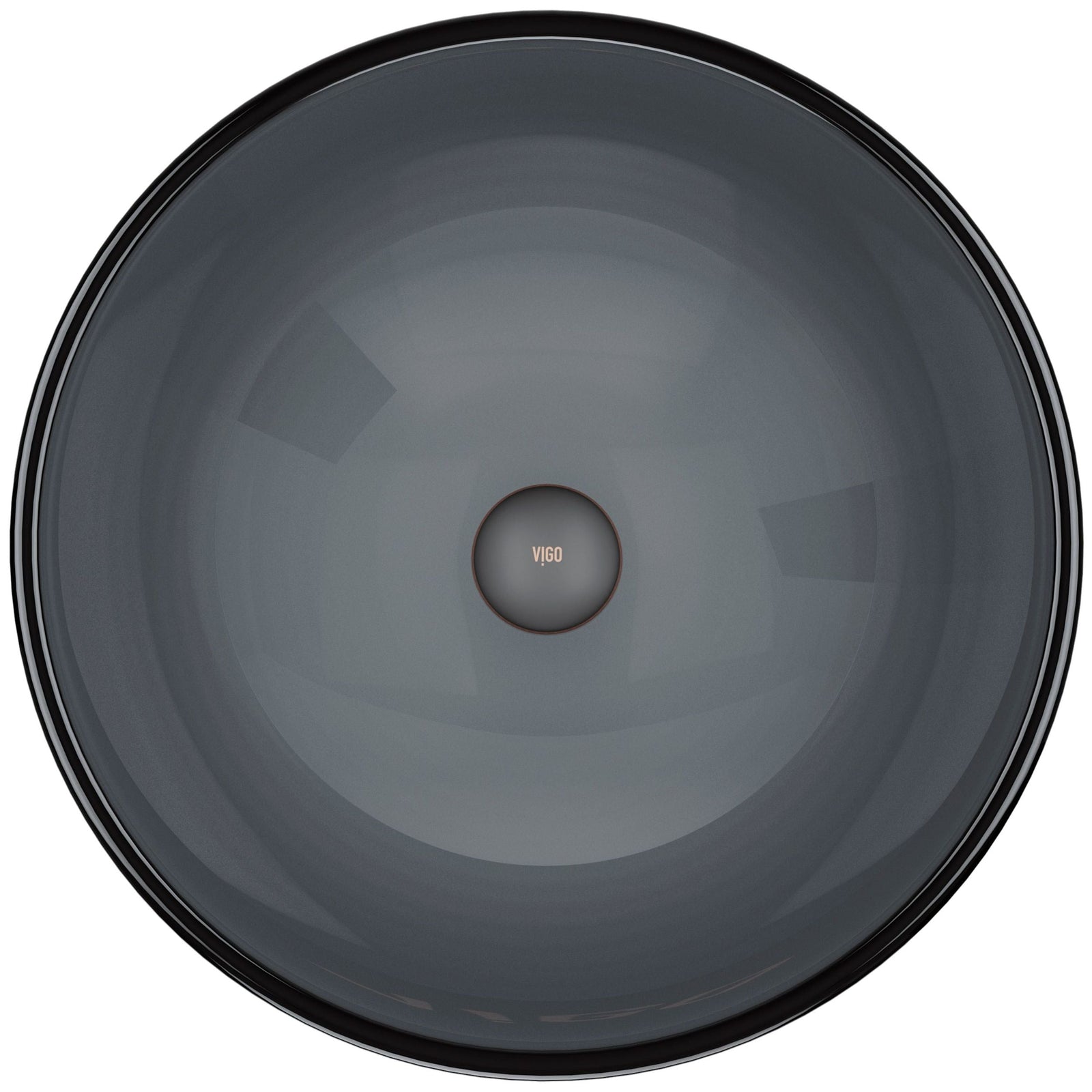 Sheer Glass Round Vessel Bathroom Sink/Basin with Deep Bowl, Black V7F9 - product image 2