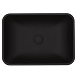 Sottile MatteShell Rectangular Vessel Bathroom Sink/Basin with Deep Bowl, Black P1U5 - product image 1