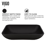 Sottile MatteShell Rectangular Vessel Bathroom Sink/Basin with Deep Bowl, Black P1U5 - product image 5