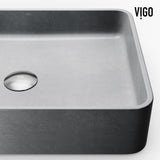 Tarragona Gothic ConcretoStone Grey Bathroom Sink/Basin Set with Dunn Faucet and Rectangular Vessel G3G0 - product image 5