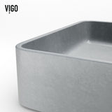 Tarragona Gothic ConcretoStone Grey Bathroom Sink/Basin Set with Dunn Faucet and Rectangular Vessel G3G0 - product image 8
