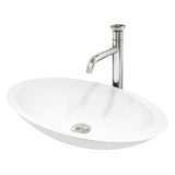 Wisteria MatteStone White Bathroom Sink/Basin Set with Cass Faucet and Oval Composite Vessel E3N2 - product image 1