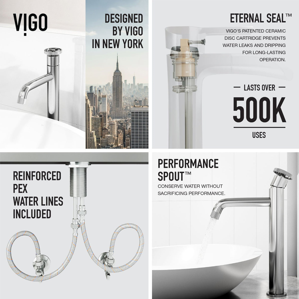 Wisteria MatteStone White Bathroom Sink/Basin Set with Cass Faucet and Oval Composite Vessel E3N2 - product image 3